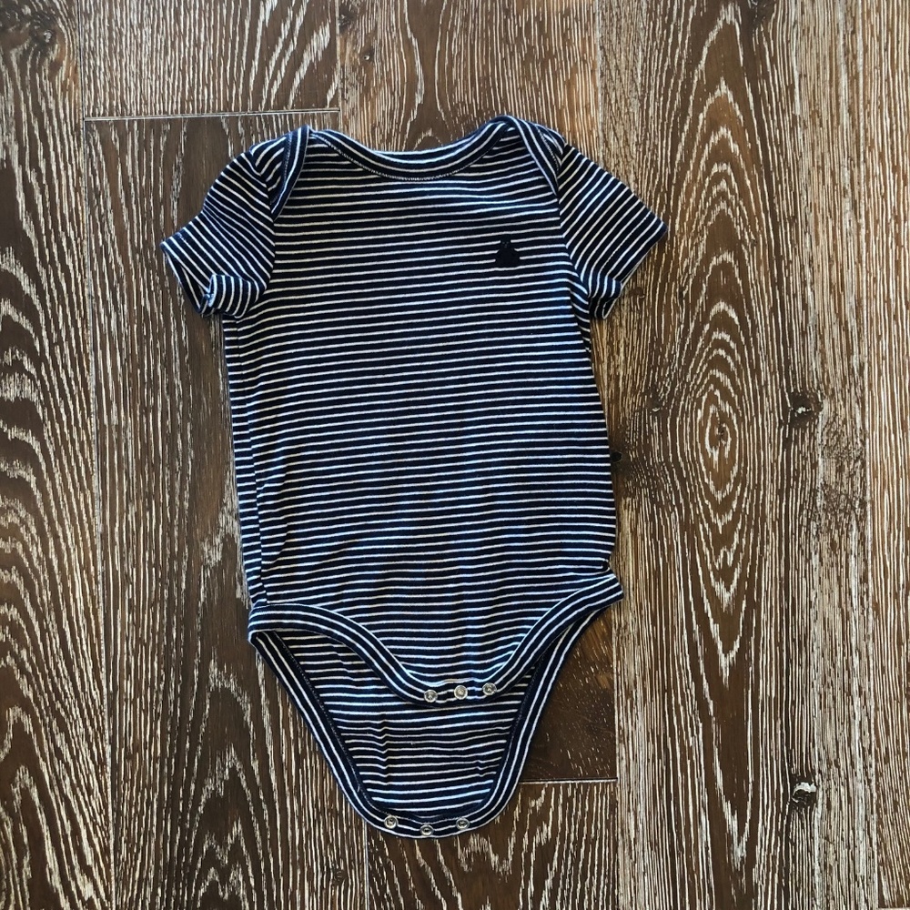 Baby Gap Blue & White Striped Onesie